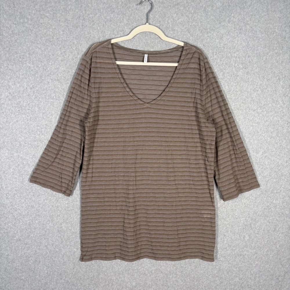 Eco Swim Cover Up Tunic Top Large Tan Textured Sheer Neutral Artsy Neutral Basic